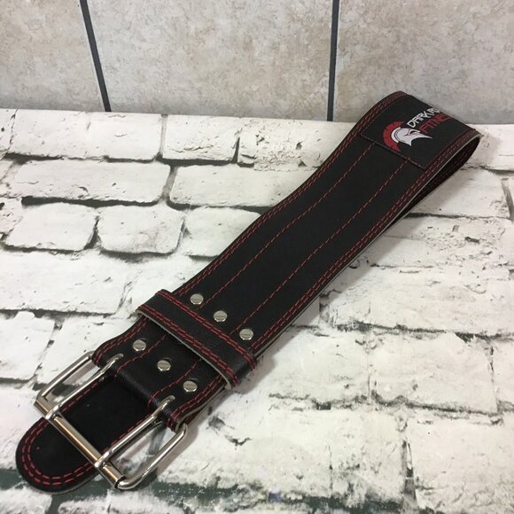 Dark Iron Fitness Padded Leather Weight Lifting Belt Fits Upto 35” Waist - Picture 2 of 6